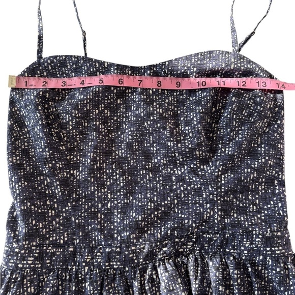 Joie Rayanne Womens Mini Dress Smocked Back Cutout Blue Print Medium Feminine - Picture 7 of 8